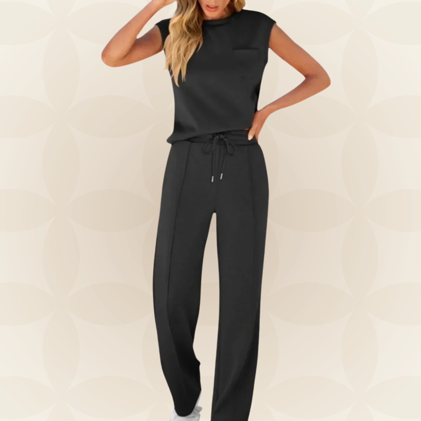 Anna – Casual Zomer Lounge Co-ord Set - Grijs