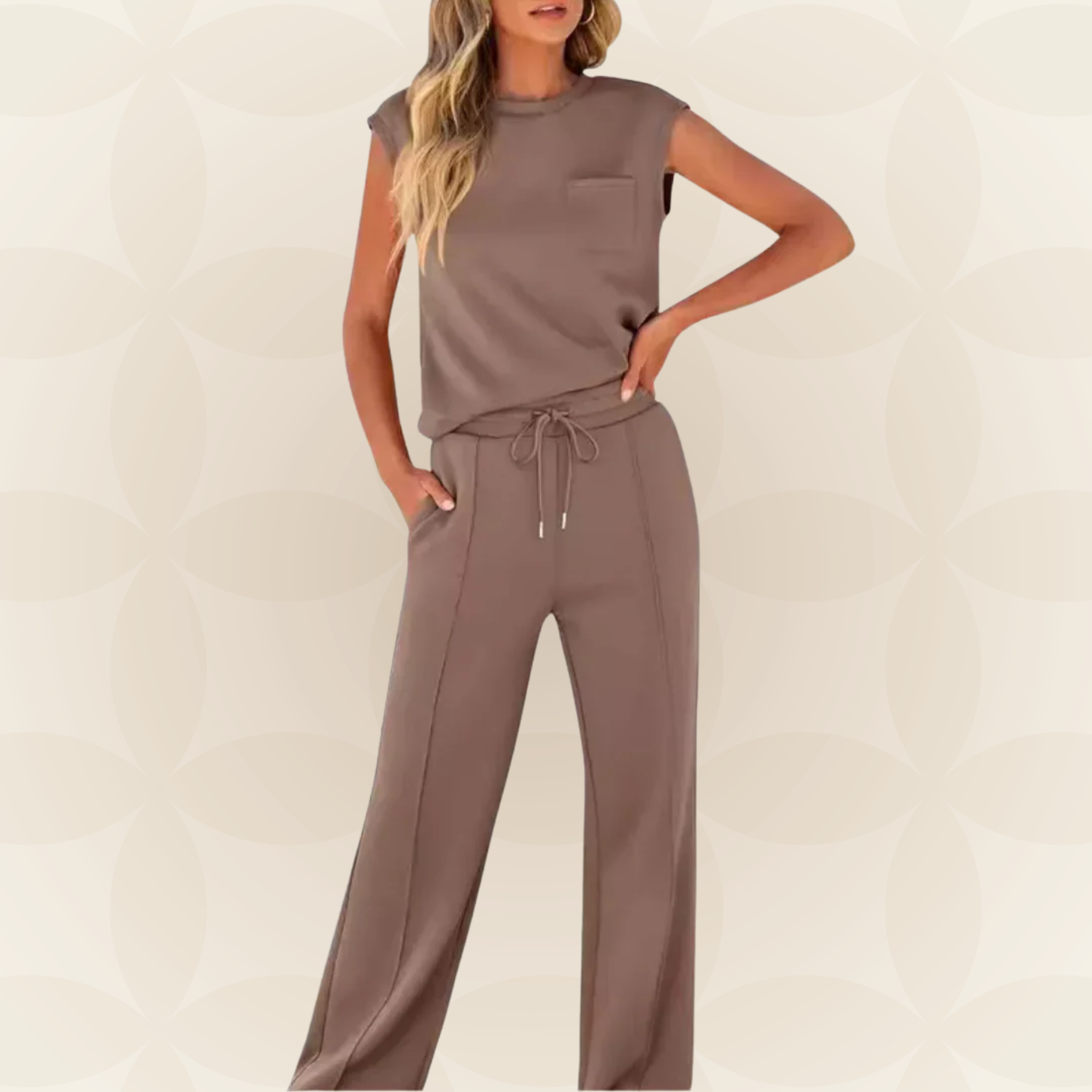 Anna – Casual Zomer Lounge Co-ord Set - Legergroen