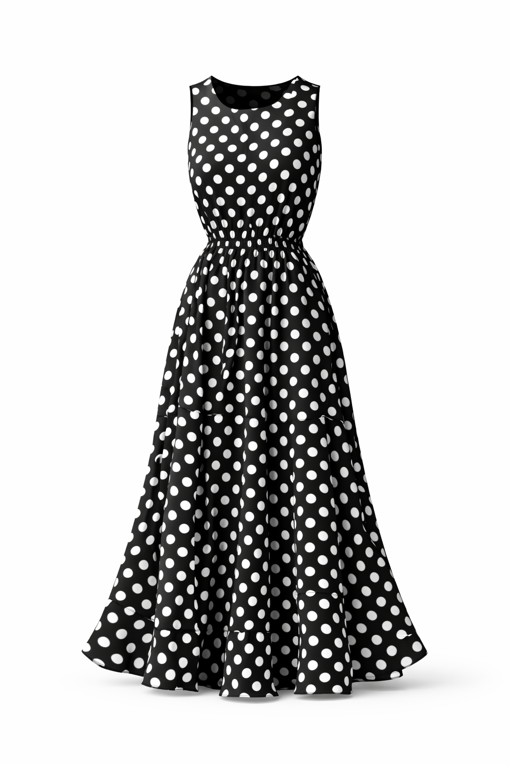 Anne - Polkadot Jurk met Tijdloze Print