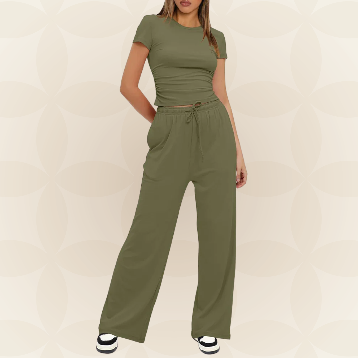 Monique - Effen Casual Tweedelige Zomersetje