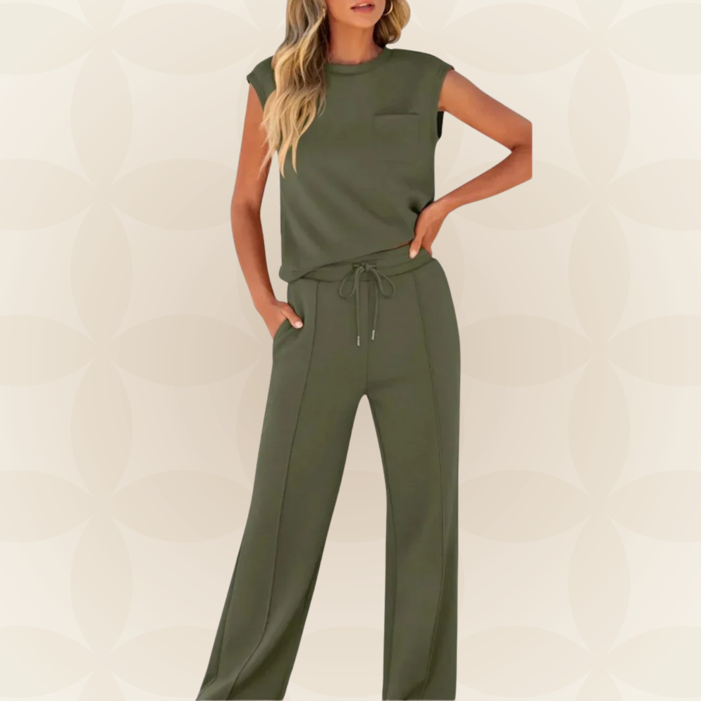 Anna – Casual Zomer Lounge Co-ord Set - Lichtblauw