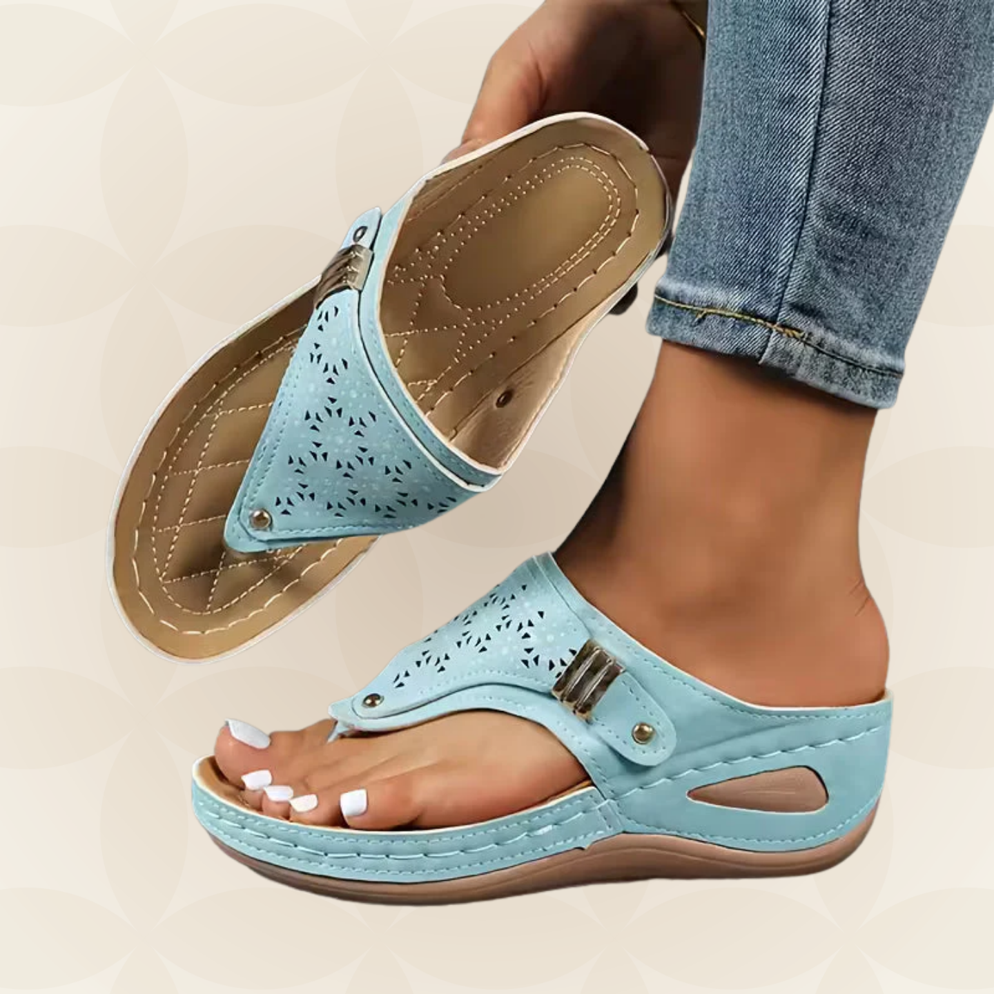 Yara | Sandalen met ergonomische zool en comfortabele sleehak