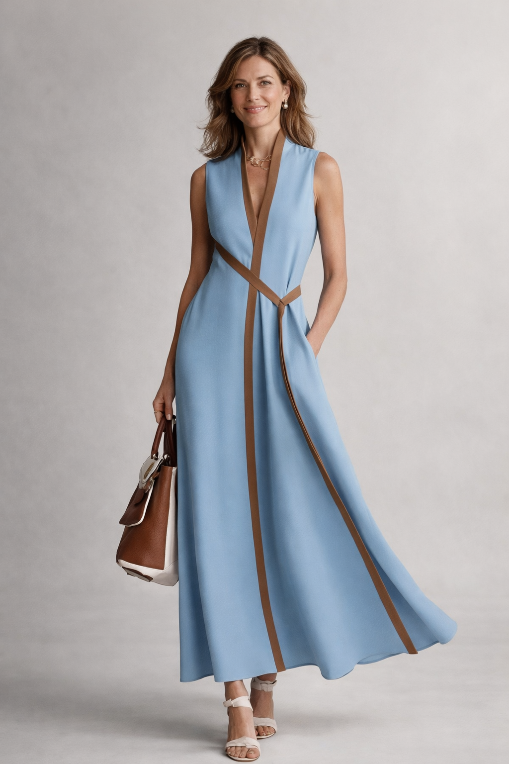 Celeste - Elegante Maxi Jurk met Kleurblokdetails