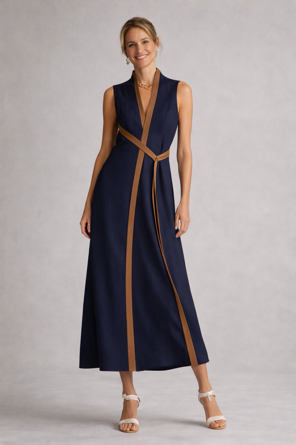 Celeste - Elegante Maxi Jurk met Kleurblokdetails