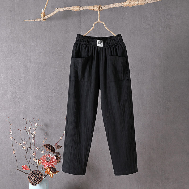 Margriet - Katoen En Linnen Effen Kleur Casual Broek