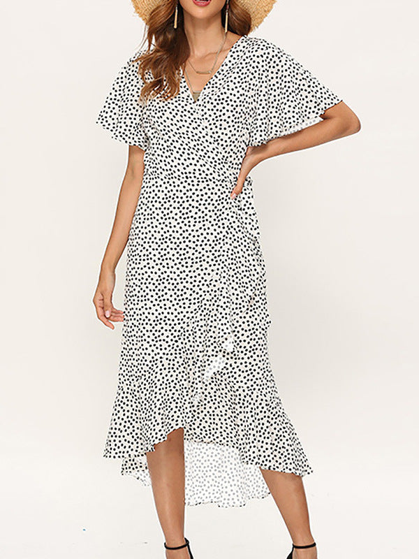 Roos - Maxi Jurk met V-hals en elegante split