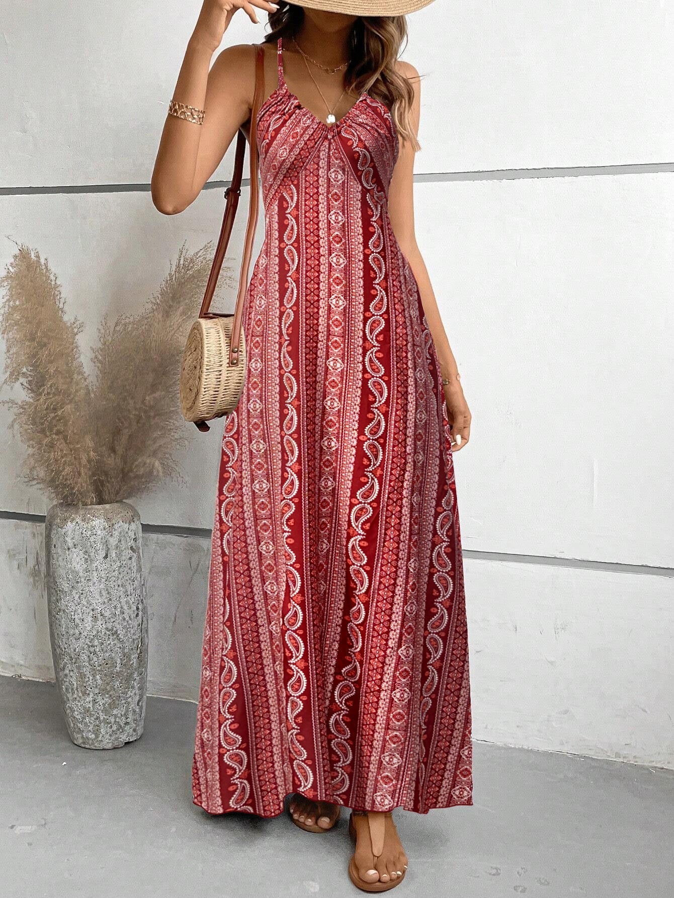 Sandra - Maxi Zomerjurk met hoge taille en prints