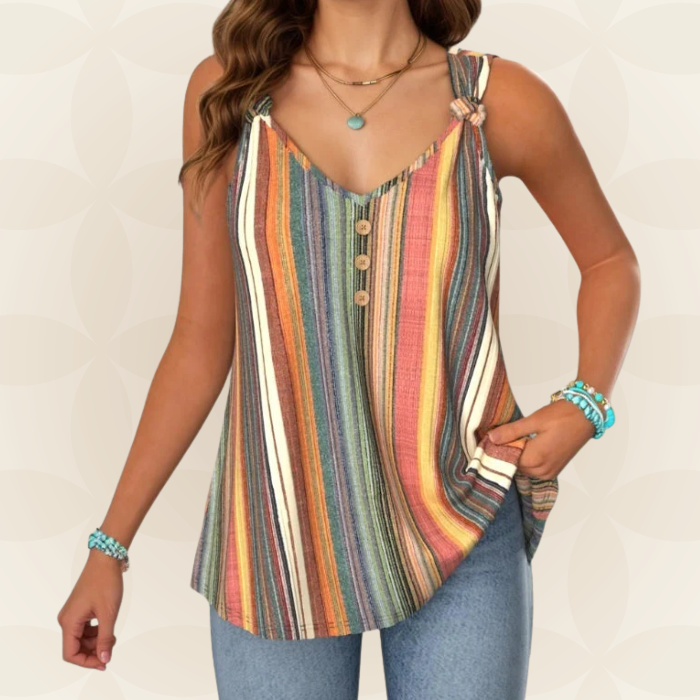 Marloes - Blouse met kleurrijke strepen