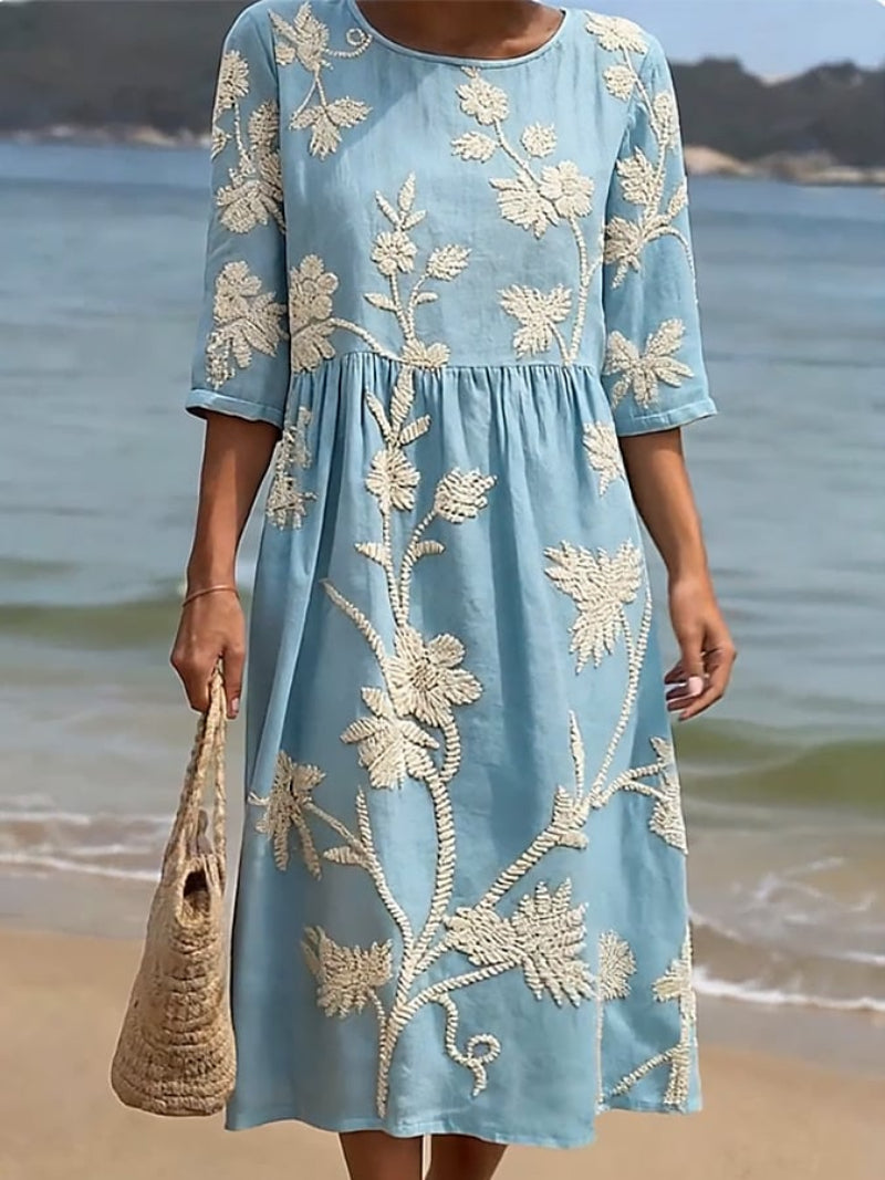 Ilse - Geborduurde Vintage Jurk