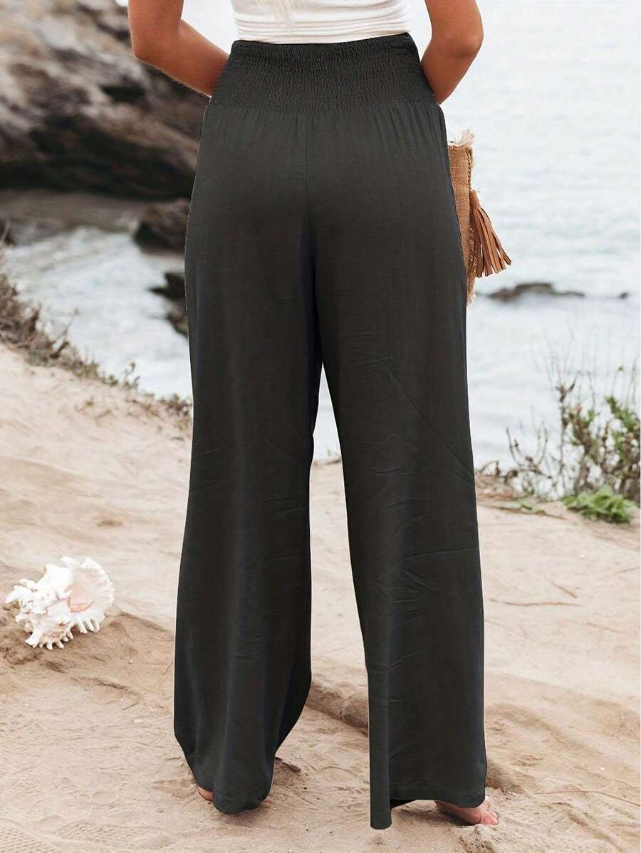 José | Hoge taille lange broek met zakken