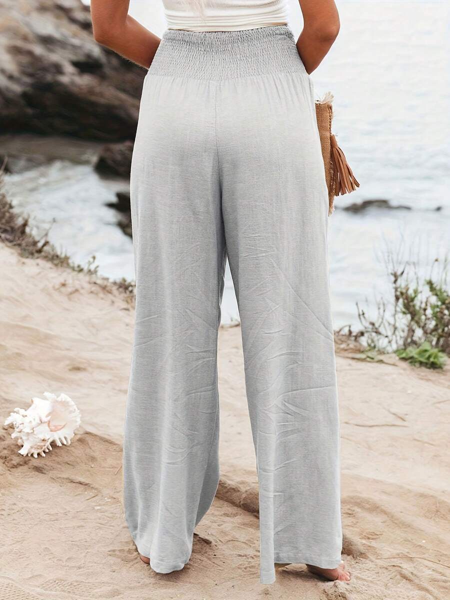José | Hoge taille lange broek met zakken