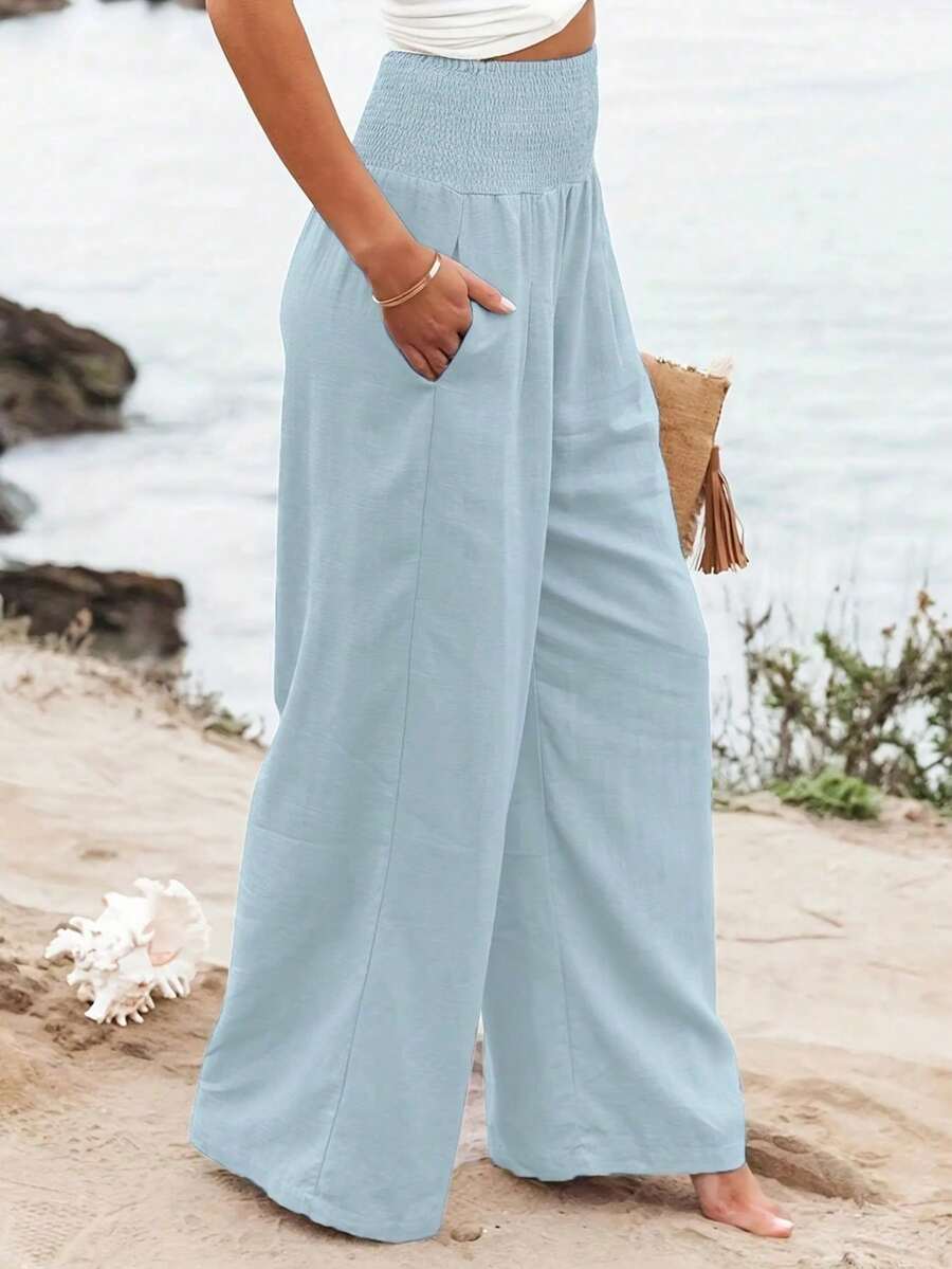 José | Hoge taille lange broek met zakken