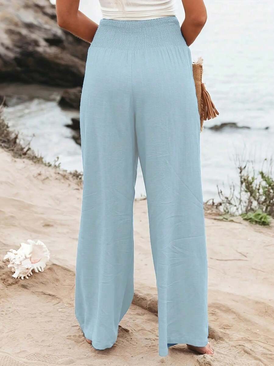 José | Hoge taille lange broek met zakken