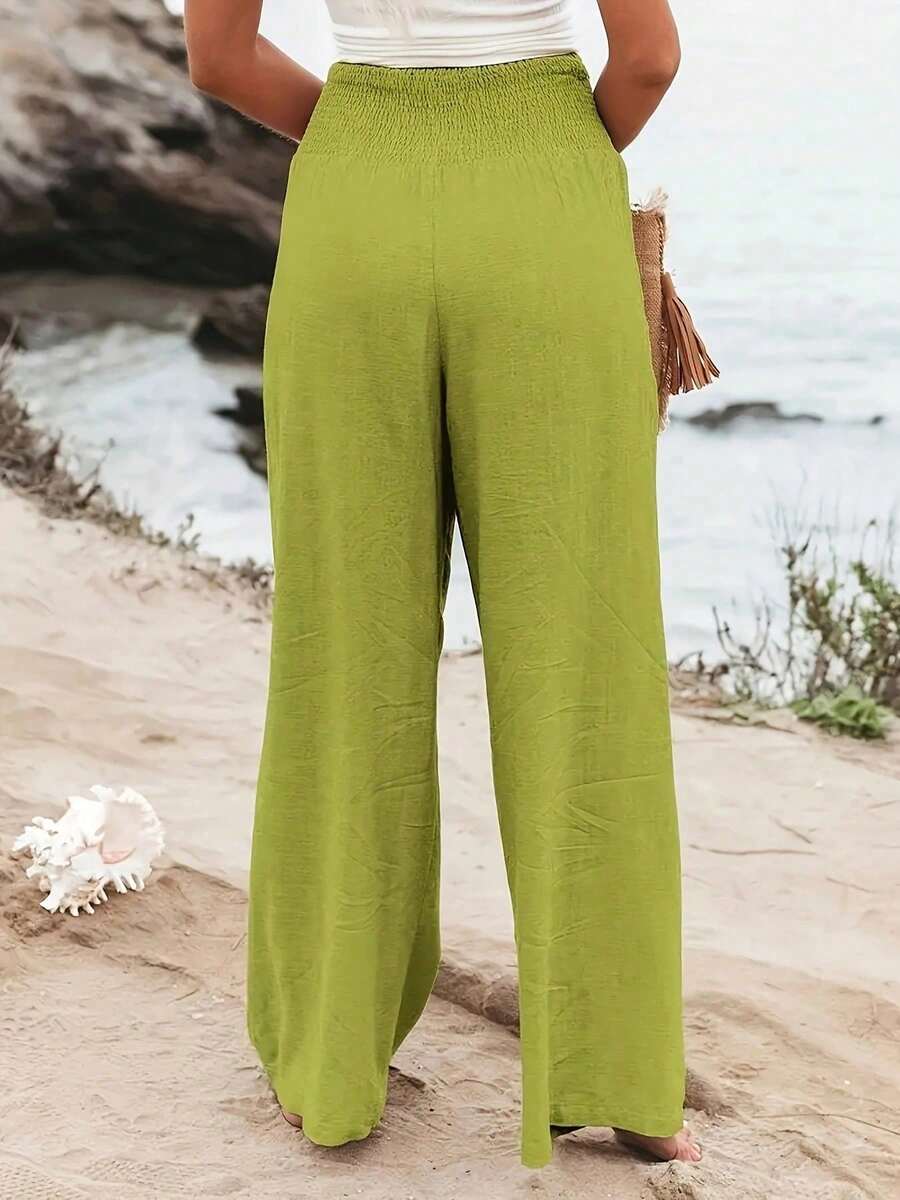 José | Hoge taille lange broek met zakken