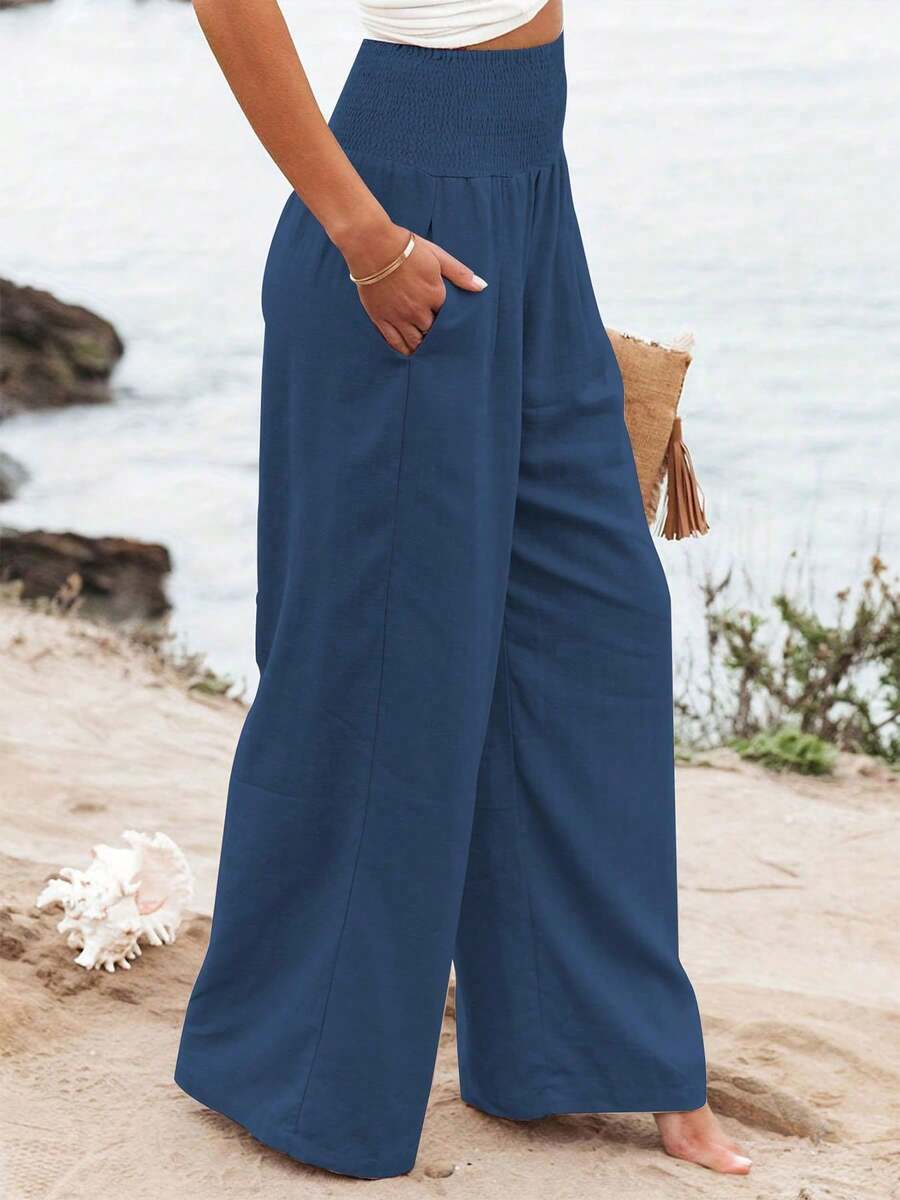 José | Hoge taille lange broek met zakken