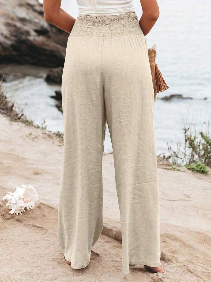 José | Hoge taille lange broek met zakken