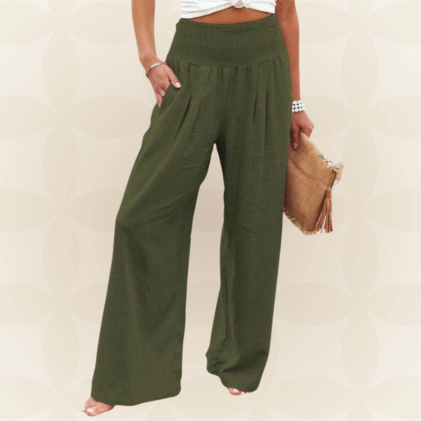 José | Hoge taille lange broek met zakken