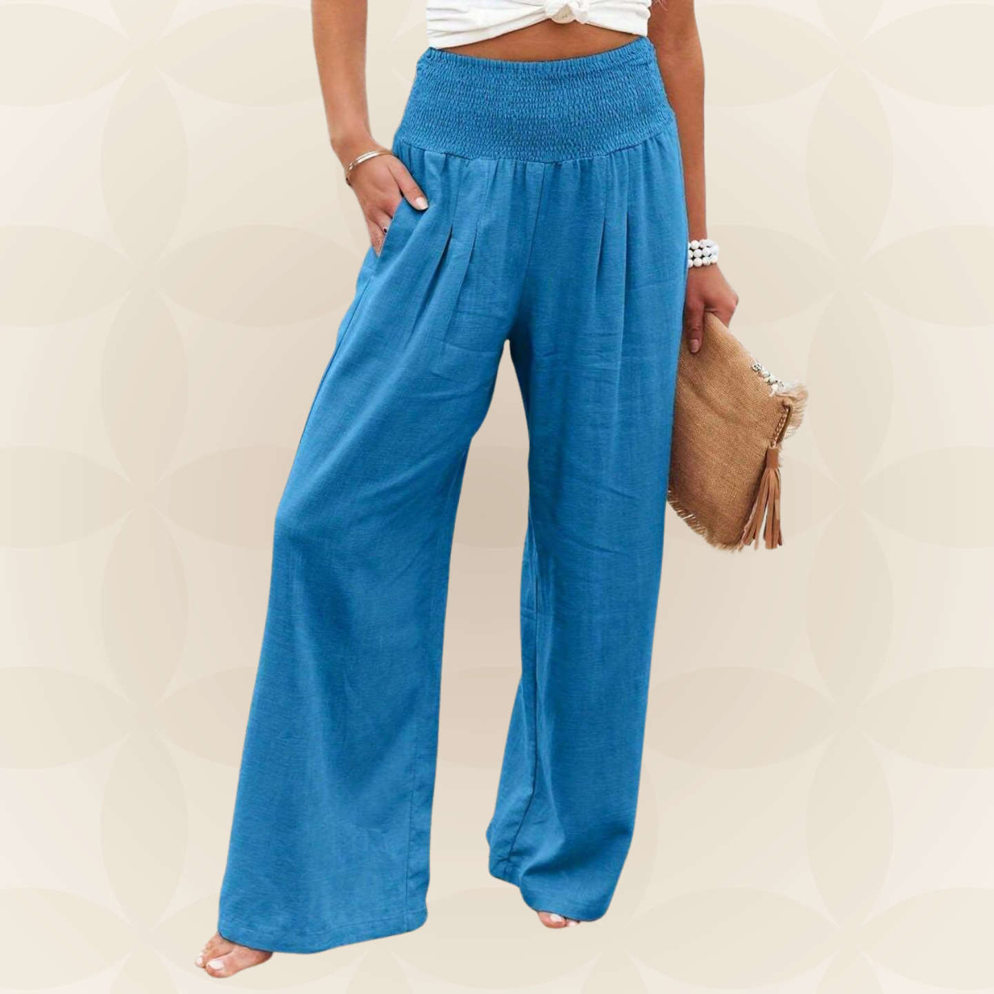 José | Hoge taille lange broek met zakken