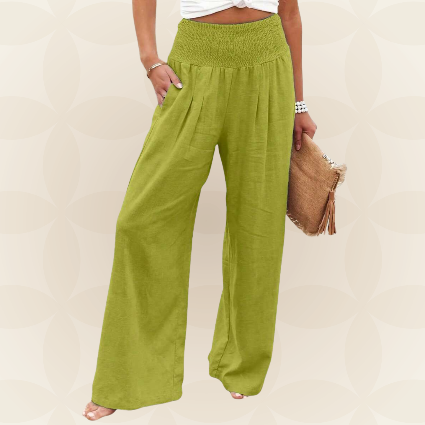 José | Hoge taille lange broek met zakken