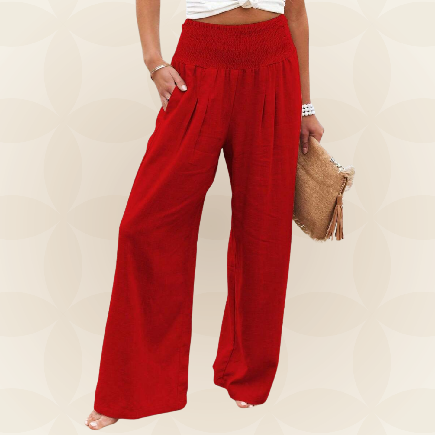 José | Hoge taille lange broek met zakken