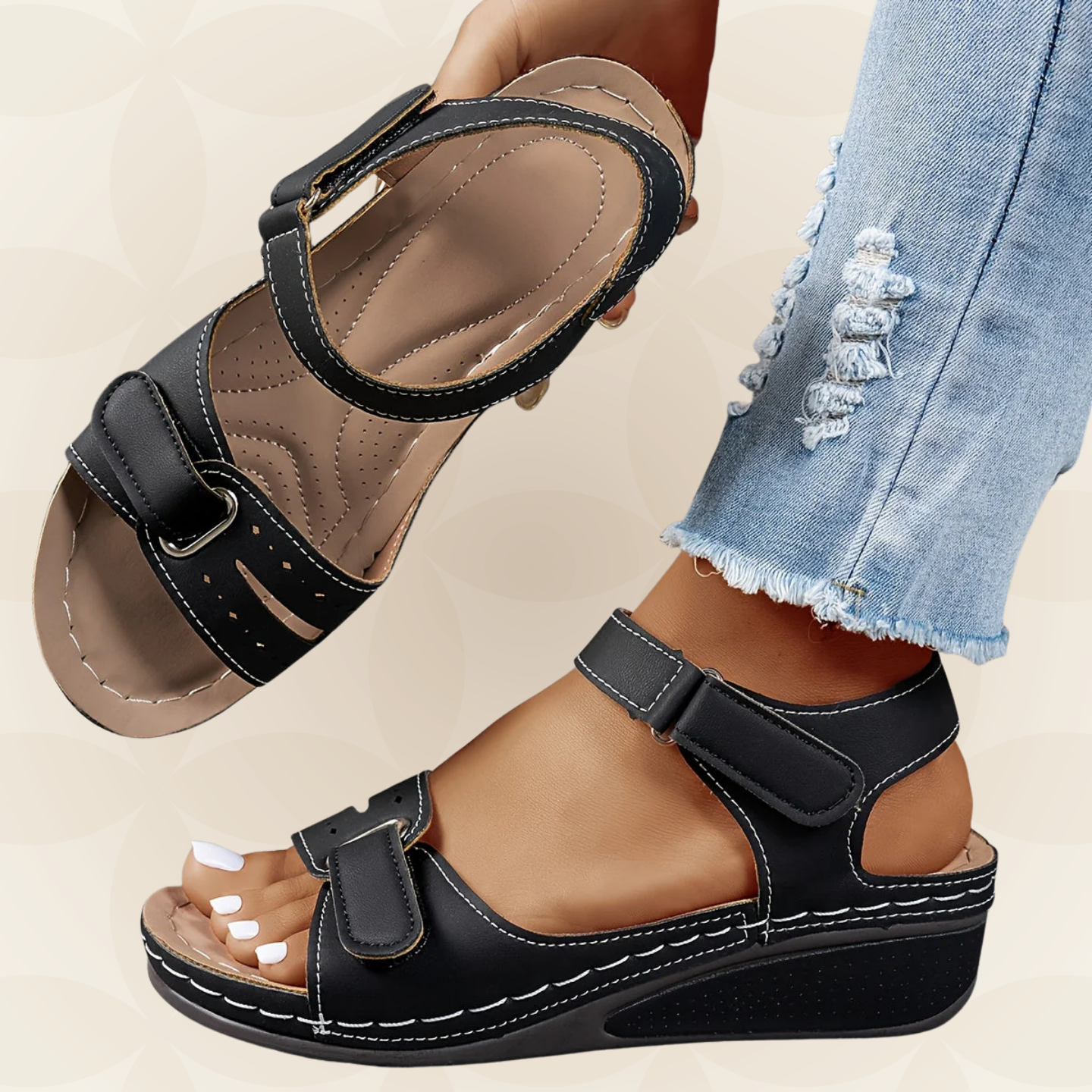 Sophie – Orthopedische Sandalen voor Hielspoor, Brede Voeten & Artrose