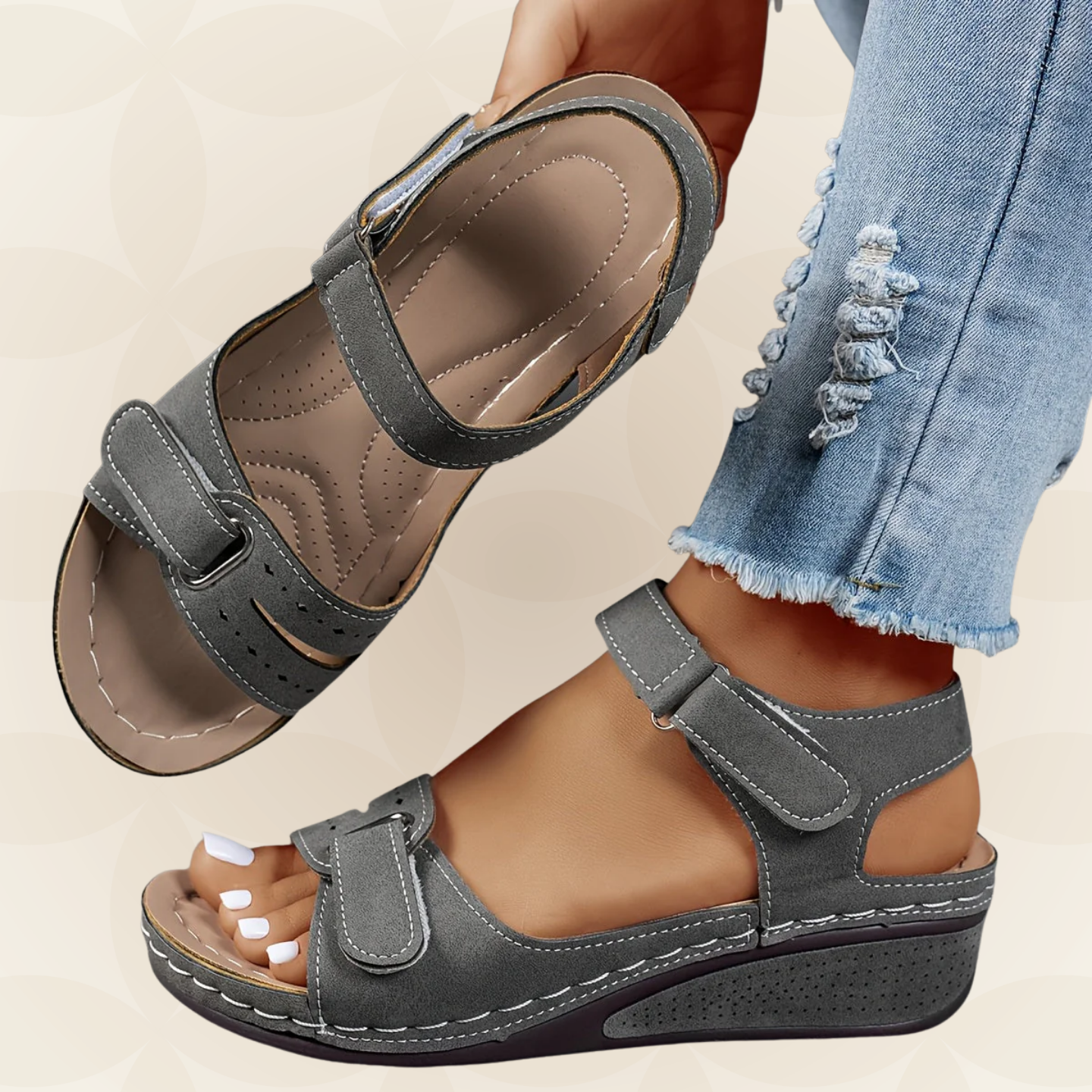 Sophie – Orthopedische Sandalen voor Hielspoor, Brede Voeten & Artrose