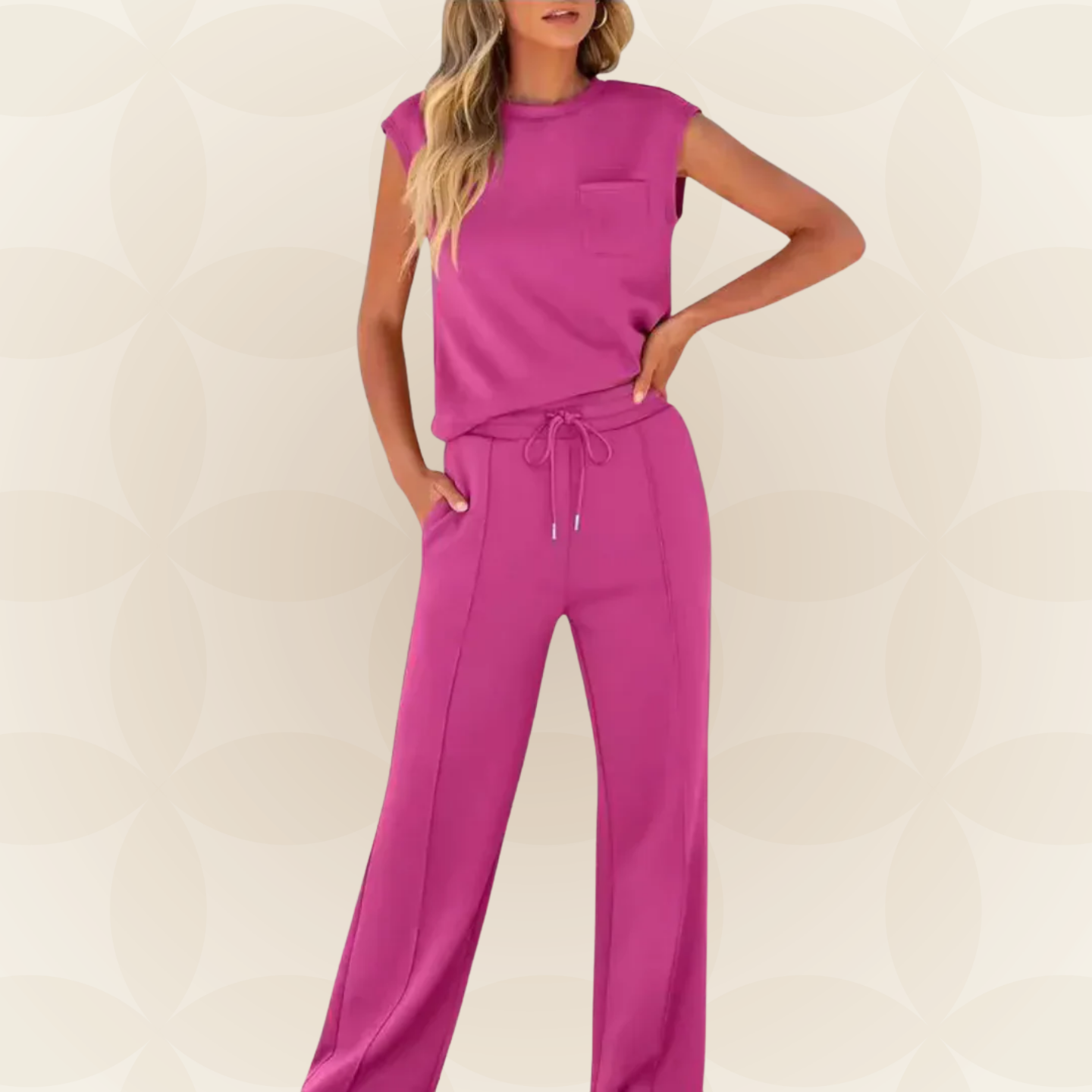 Anna – Casual Zomer Lounge Co-ord Set - Legergroen