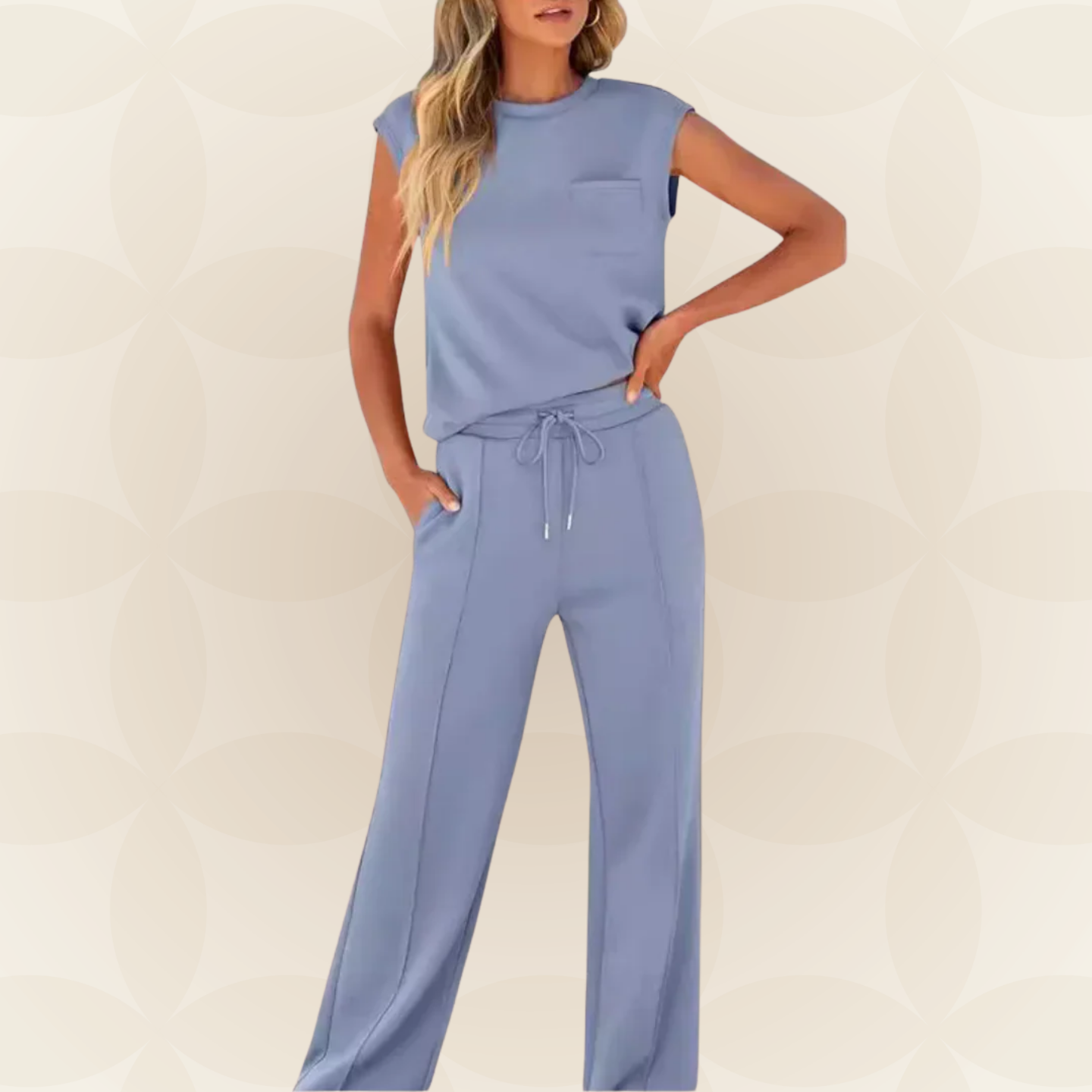 Anna – Casual Zomer Lounge Co-ord Set - Legergroen