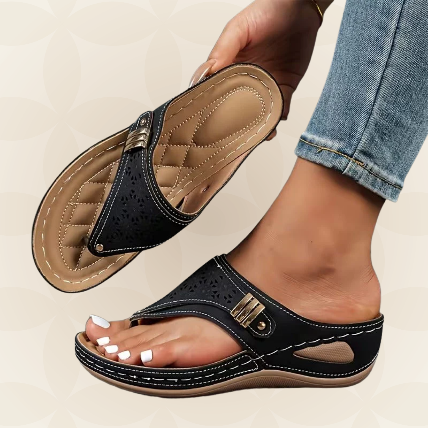 Yara | Sandalen met ergonomische zool en comfortabele sleehak