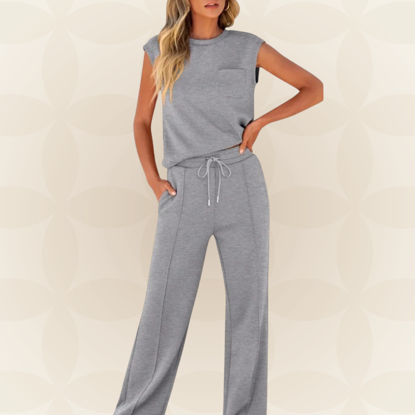 Anna – Casual Zomer Lounge Co-ord Set - Roze Rood