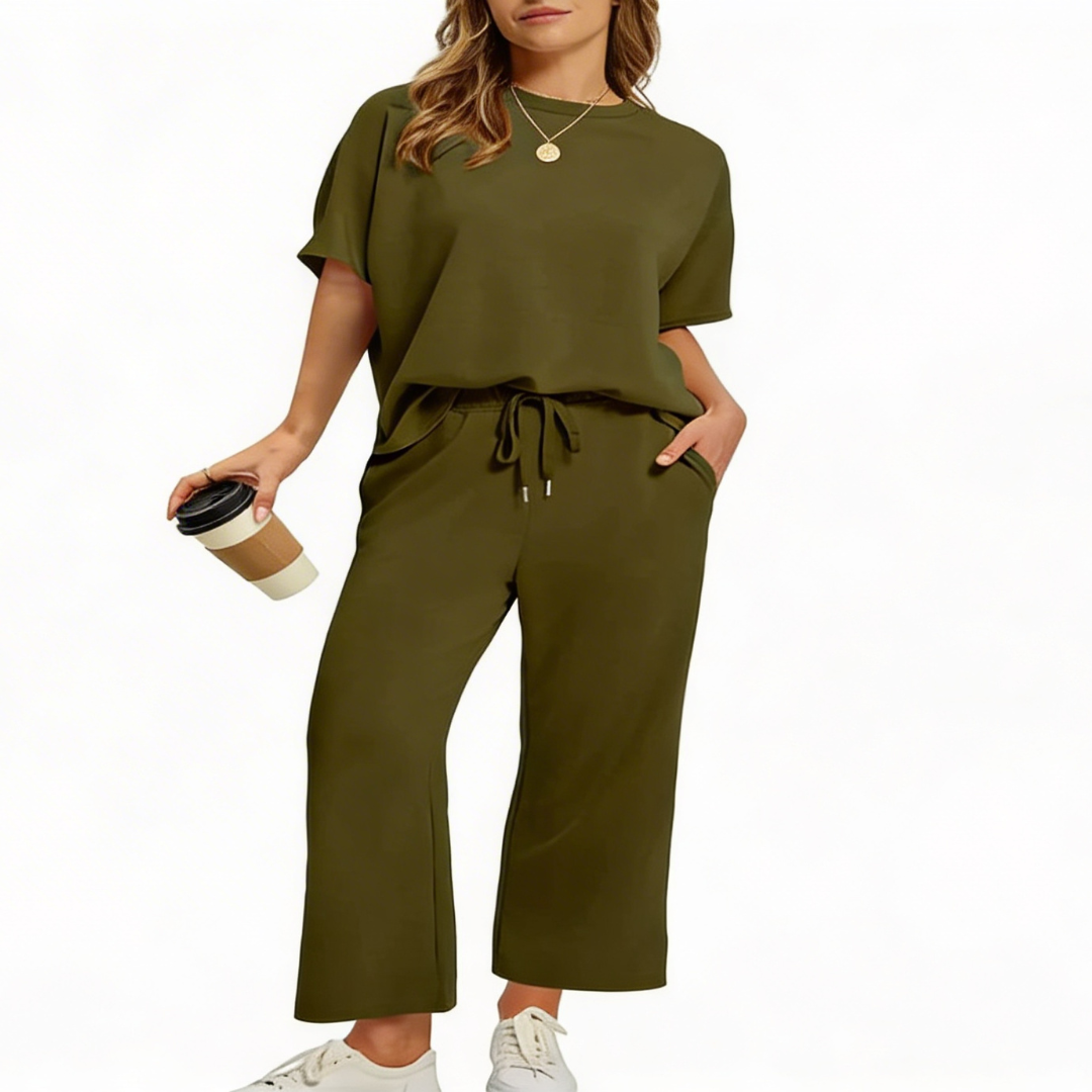 Julie – Dames Oversized Cropped Lounge Set