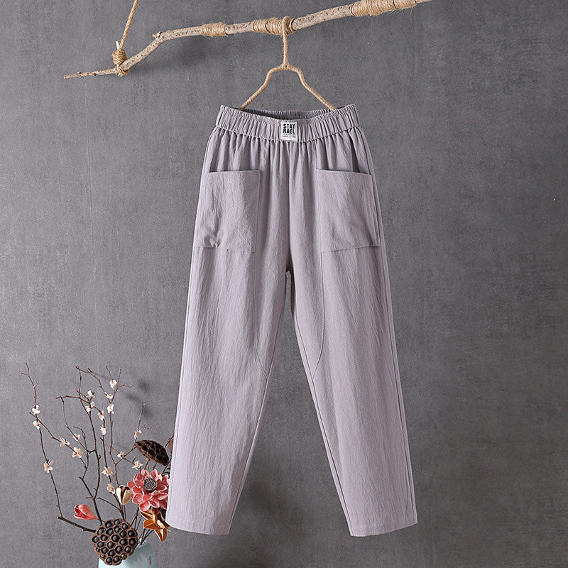 Margriet - Katoen En Linnen Effen Kleur Casual Broek