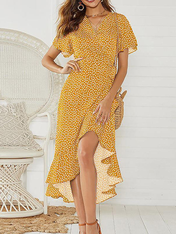 Roos - Maxi Jurk met V-hals en elegante split