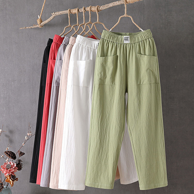 Margriet - Katoen En Linnen Effen Kleur Casual Broek