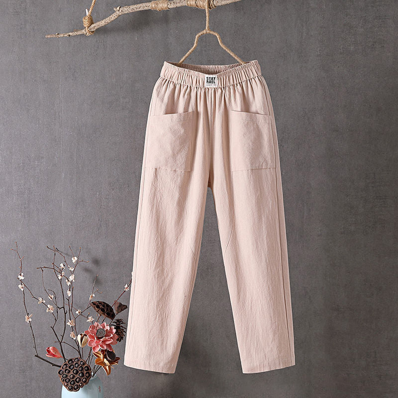 Margriet - Katoen En Linnen Effen Kleur Casual Broek