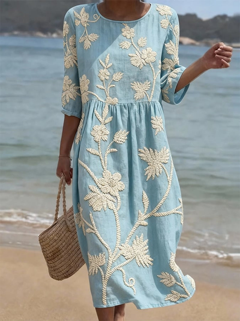 Ilse - Geborduurde Vintage Jurk