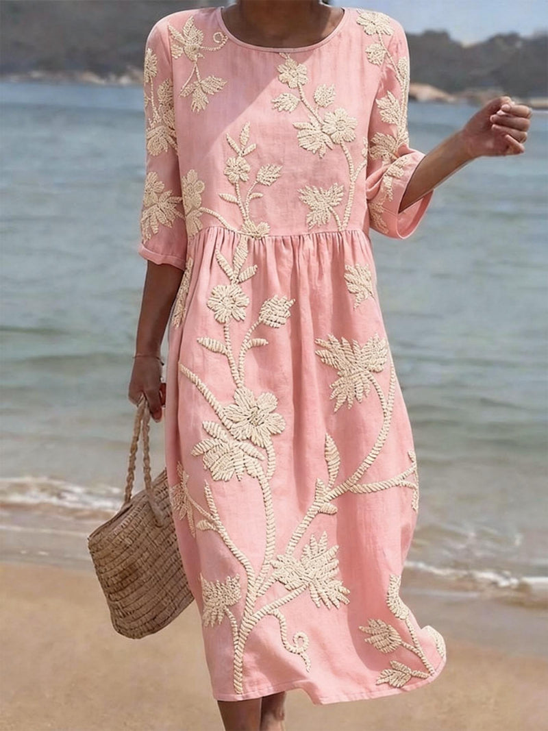 Ilse - Geborduurde Vintage Jurk