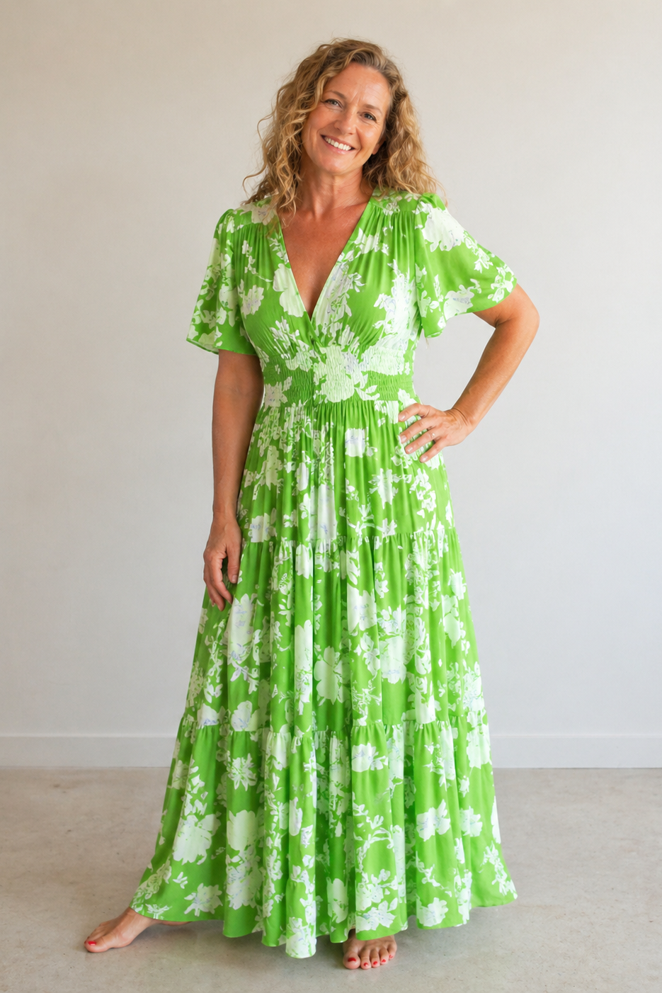 Céline – Maxi Zomerjurk met V-hals