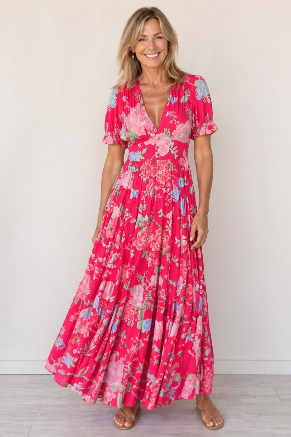 Céline – Maxi Zomerjurk met V-hals
