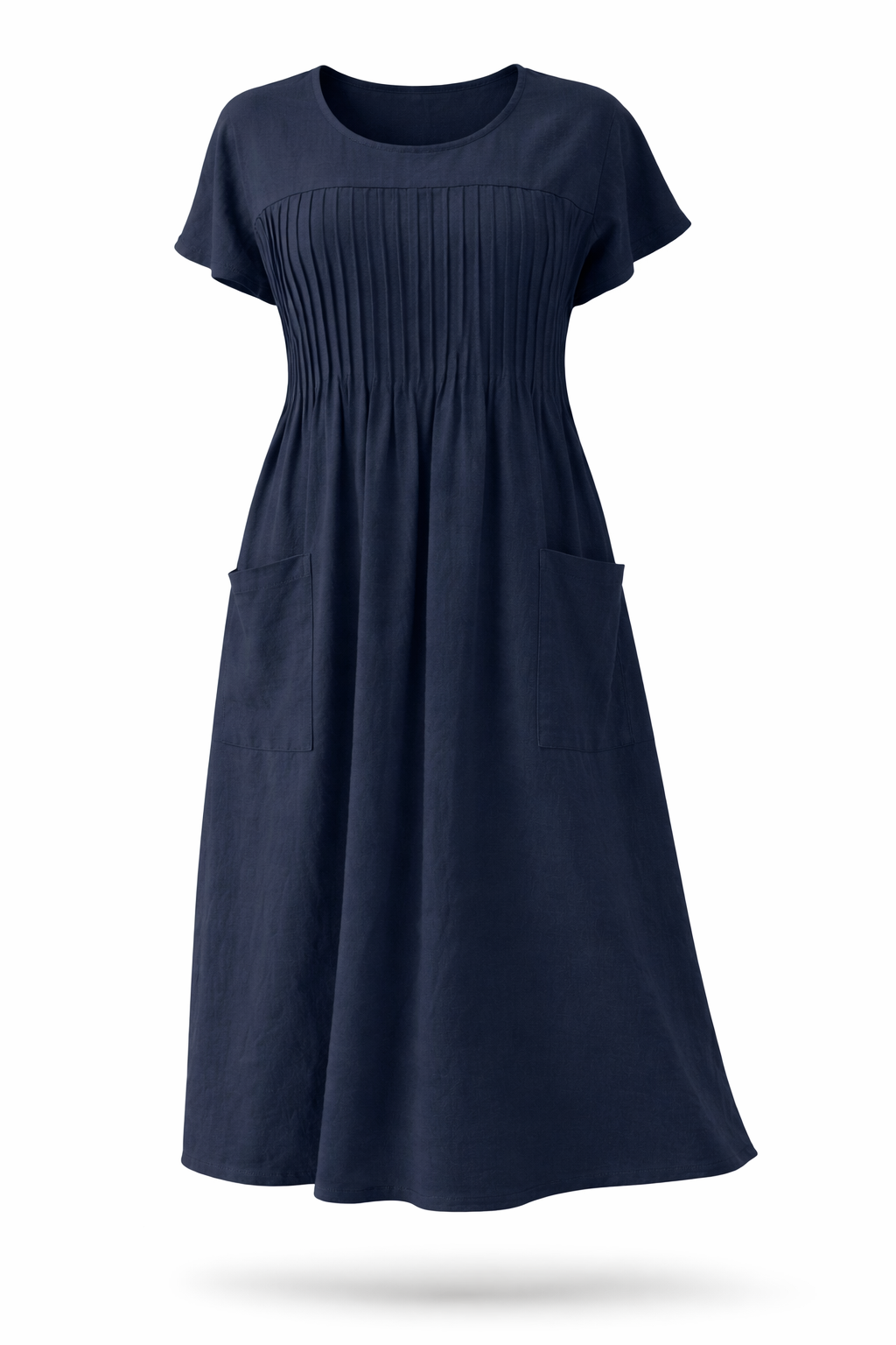 Linda - Comfortabele Midi Jurk met Steekzakken
